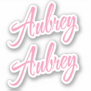 Aubrey Nom décoratif en rose x2 Sticker