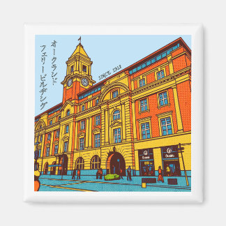 Auckland Ferry Building Pop Art Retro Magnet