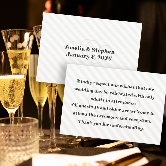 Aucun enfant au Mariage Message Cartes de boîtier  (Créateur téléchargé)