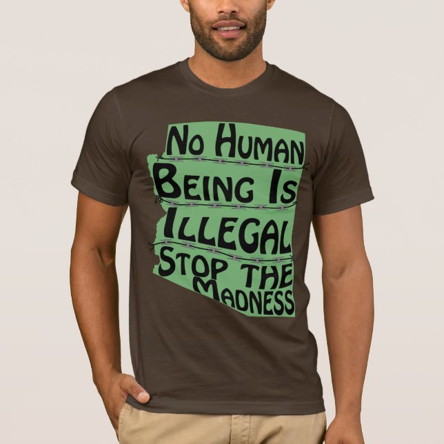 Aucun être humain n'est T-shirt illégal (Devant)