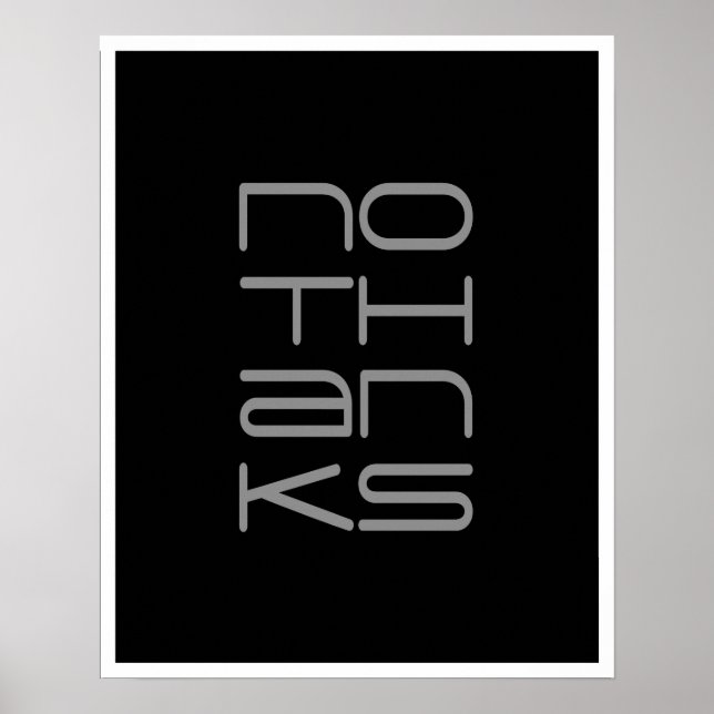 AUCUN MERCI Typographie Poster d'art (Devant)