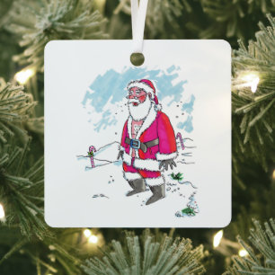 Aucun ornement en métal carré Ho-Ho-Ho