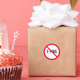 Aucun panneau rouge de courriel   Stickers ronds c