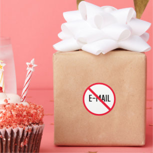 Aucun panneau rouge de courriel   Stickers ronds c