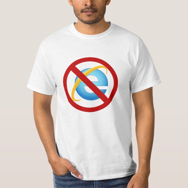 Aucun T-shirt d'Internet Explorer (grève solide) (Devant)