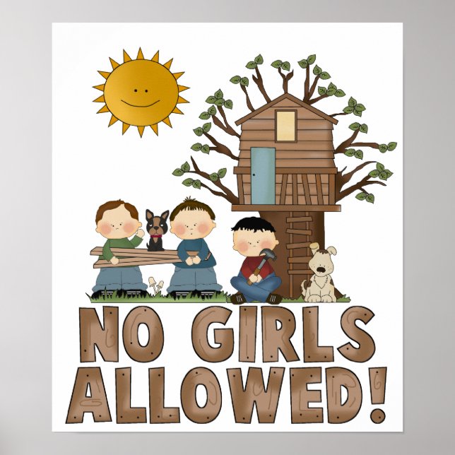 Aucune fille autorisée Poster de la maison d'arbre (Devant)