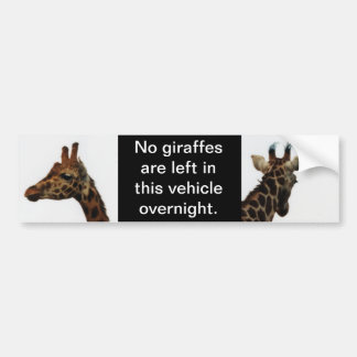 aucune girafe laissée derrière un autocollant pare