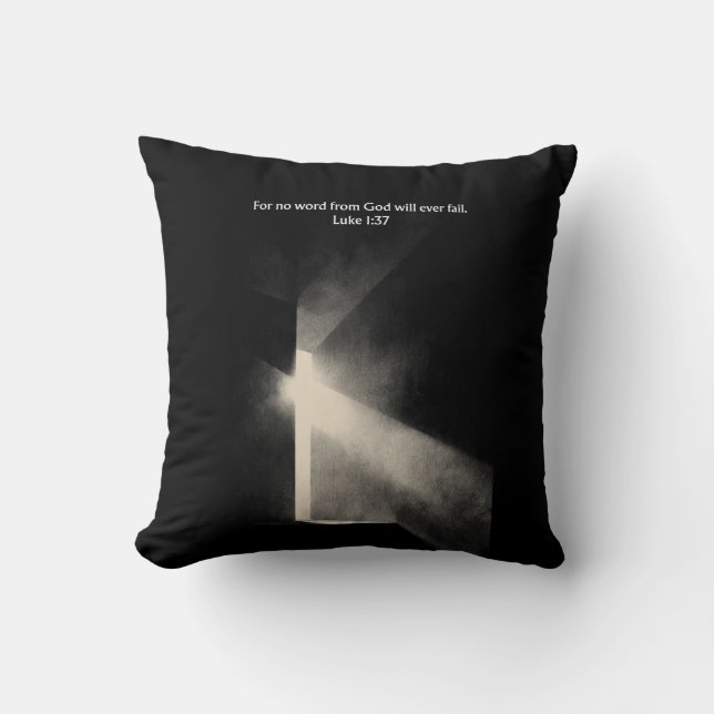 Aucune Parole de Dieu ne manque - Luc 1:37 Coussin (Recto)