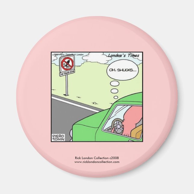 Aucune Zone de Calamar Magnet Cartoon Drôle (Devant)