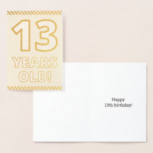 Audacieuse, Huile d'or "13 ANS !" Carte d'annivers