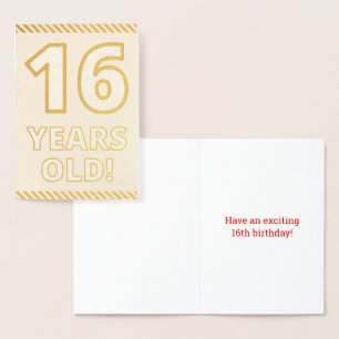 Audacieuse, Huile d'or "16 ANS !" Carte d'annivers