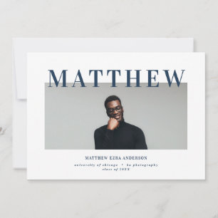 Audacieuse typographie photo graduation invitation