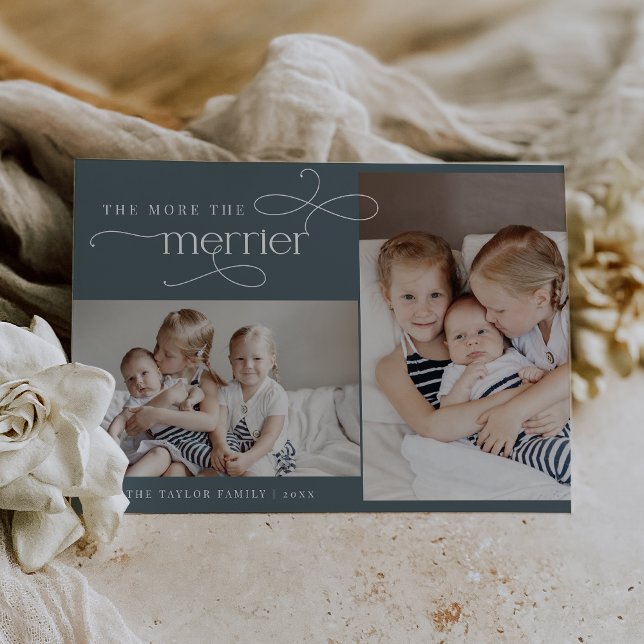 AUDREY Blue Cute Christmas Card Faire-part de nais (AUDREY Blue Cute Christmas Card Birth Announcement)