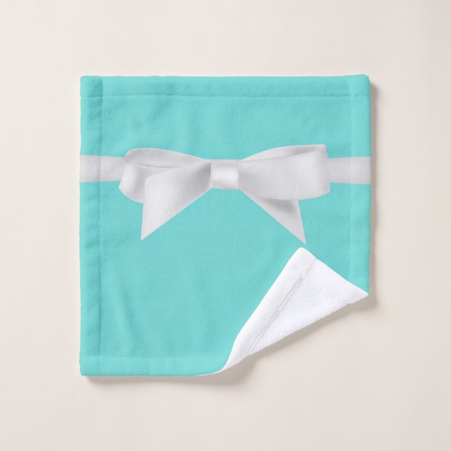 Audrey sarcelle blanche noeud moderne glamour (Gant de toilette)