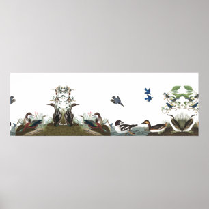 Audubon Collage Oiseaux Animal Wildlife Poster 2