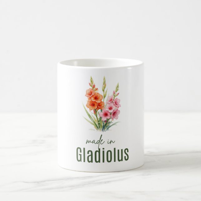 August Gladiolus  Flower Mug | Coffee Cup (Centre)