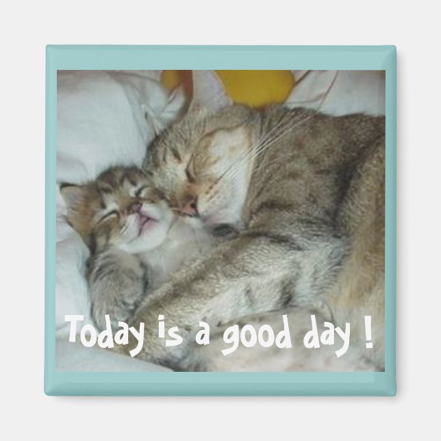 Aujourd'hui est une bonne journée ! Magnet de chat (Devant)