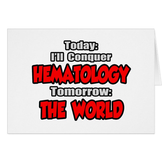 Aujourd'Hui Hématologie...Demain, Le Monde (Devant horizontal)