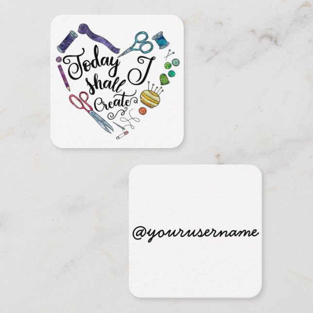 Aujourd'hui je créerai la carte carrée (Devant / Derrière)