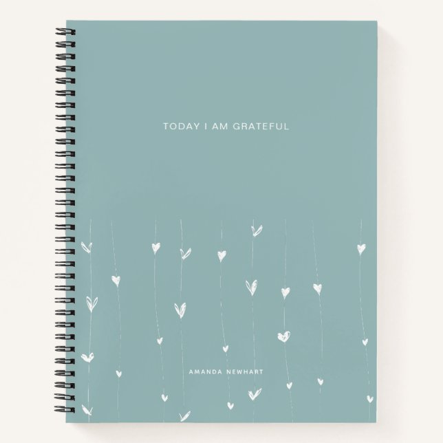 Aujourd'Hui Je Suis Reconnaissant Citer Carnet Coe (Devant)