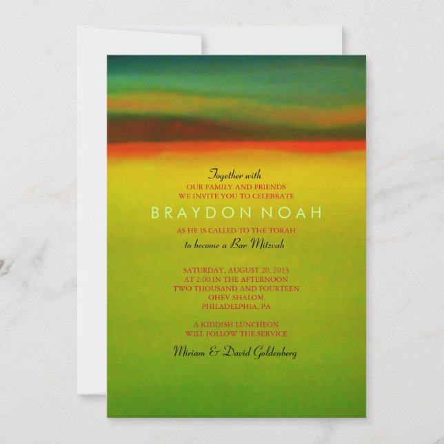 AURORA BOREALIS Bar Bat mitzvah Invitation (Devant)