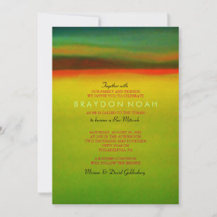 AURORA BOREALIS Bar Bat mitzvah Invitation