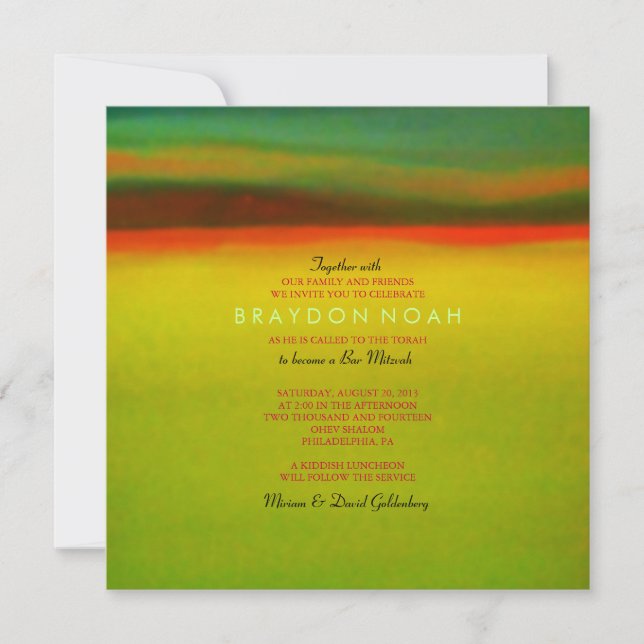 AURORA BOREALIS Bar Bat mitzvah Invitation (Devant)