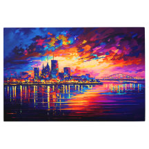 Aurora Borealis sur un Portland futuriste