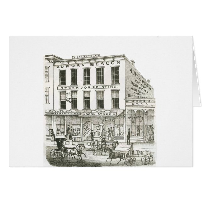 Aurora Illinois Aurora Beacon News 1871 Stone Lith (Devant horizontal)