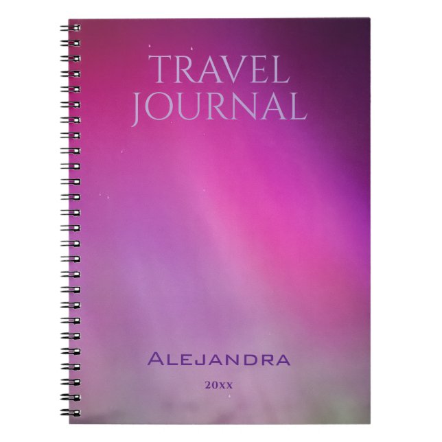 Aurora Travel Journal Nom Année Cahier (Devant)