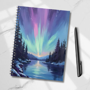 Aurore Boréale Peinture aquarelle des lumières d