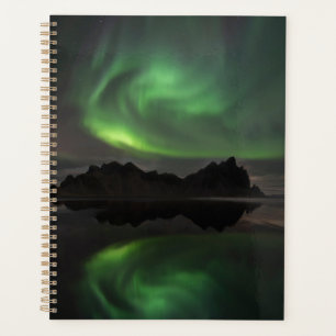 Aurores boréales Plage de Vestrahorn Hofn, Islan