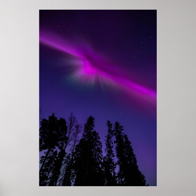 Aury Borealis Night Sky Nature Poster (Devant)