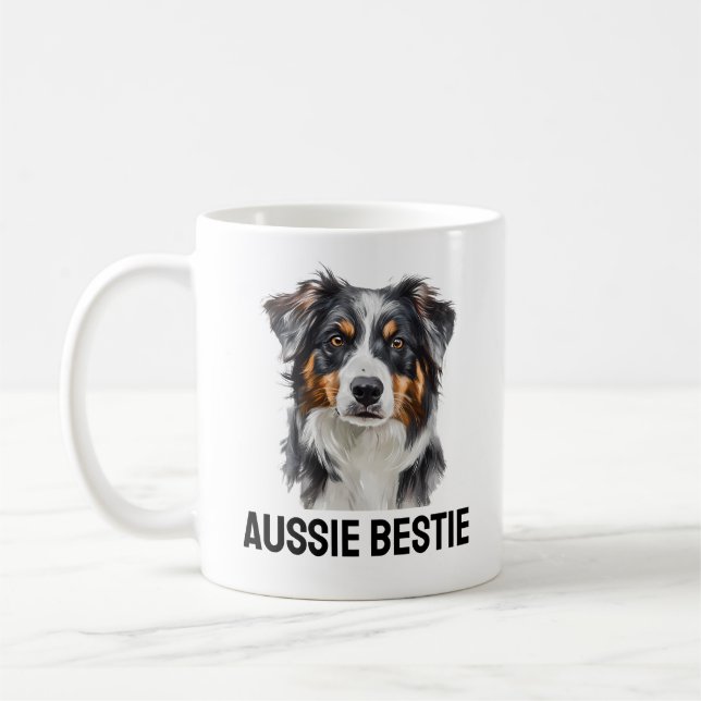 Aussie Bestie Mug - Loyal Australian Shepherd Cade (Gauche)