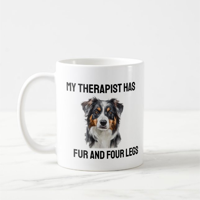 Aussie Dog Therapist drôle Citation café Mug (Gauche)