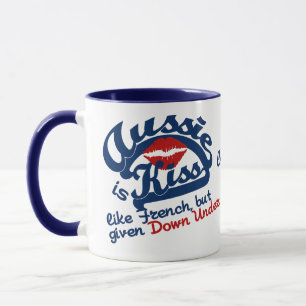 Aussie Kiss nom personnalisé tasses
