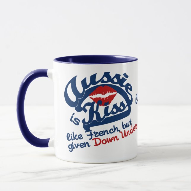 Aussie Kiss nom personnalisé tasses (Gauche)