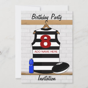 Aussie Rules Jersey invitations à la fête d'annive