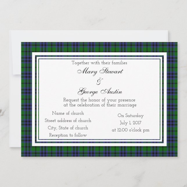 Austin Scottish Faire-part de mariage (Devant)