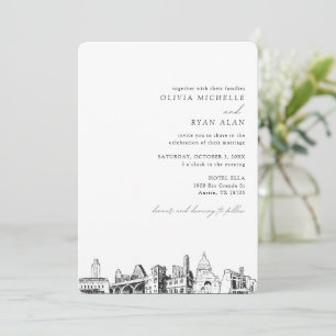 Austin Skyline Destination Wedding Invitation