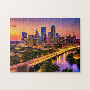 Austin Texas Art 2 Puzzle Skyline Art Austin