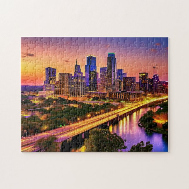 Austin Texas Art 2 Puzzle Skyline Art Austin (Horizontal)