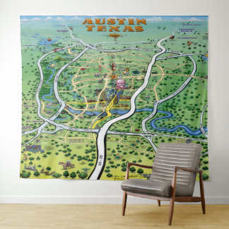 Austin Texas Fun Carte Tapisserie