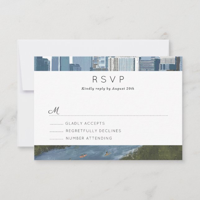 Austin Texas Skyline Wedding RSVP (Devant)