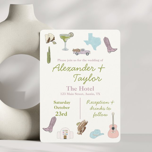 Austin, TX Invitations de mariage (Créateur téléchargé)