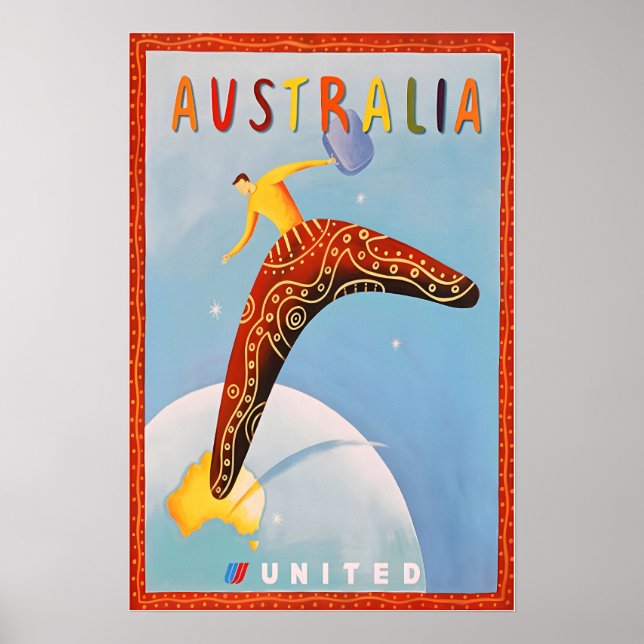 Australia Print Travel Poster Australian Art (Devant)