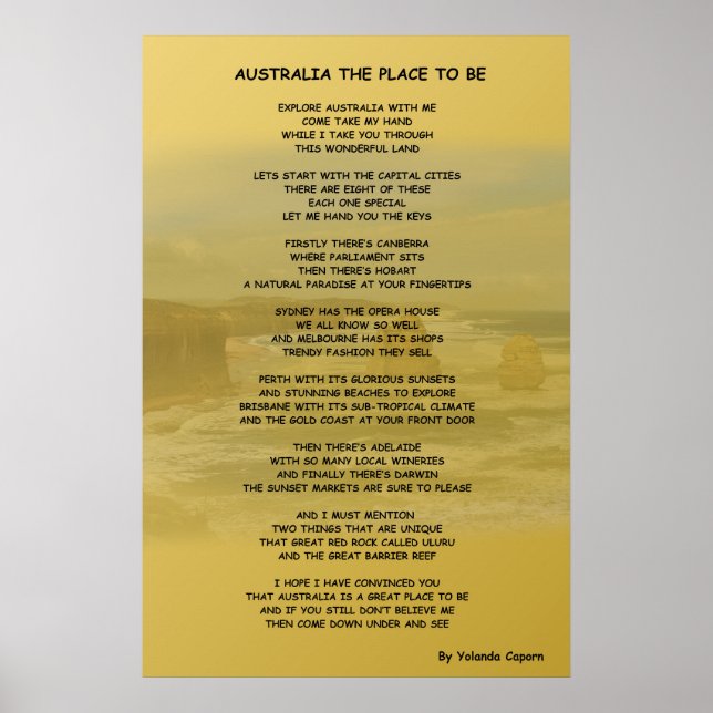 Australia the Place to Be Poster (Devant)