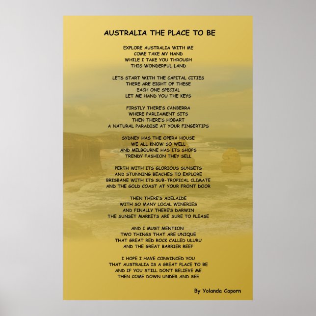 Australia the Place to Be Poster (Devant)