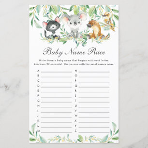 Australian Animals Baby Name Race Baby shower Jeu