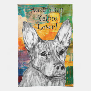 Australian Kelpie Chien Croquis Serviette de cuisi